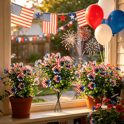 🔥4th of July Hot Sale 50% Off 🔥 Patriotic Red White Blue Artificial Flowers💐