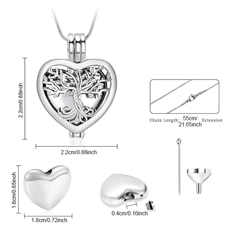 🌳❤️Heart Tree of Life Cremation Memorial Pendant | symbolizing the eternal continuity of life and love.