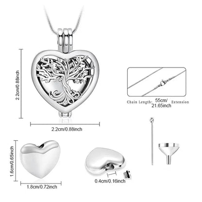 🌳❤️Heart Tree of Life Cremation Memorial Pendant | symbolizing the eternal continuity of life and love.