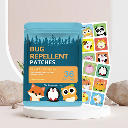 Mosquito Repellent Stickers (36 Pack) - Positive Vibes Patches for Kids, Natural DEET-Free, Essential Oil Infused