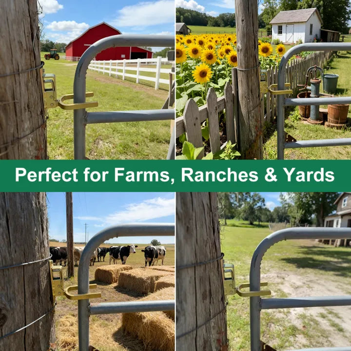 🔒Instant Locking Gate Latch – Prevents Cattle, Sheep & Horses From Escaping