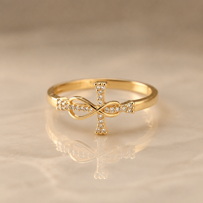 Infinity Cross Zircon Ring
