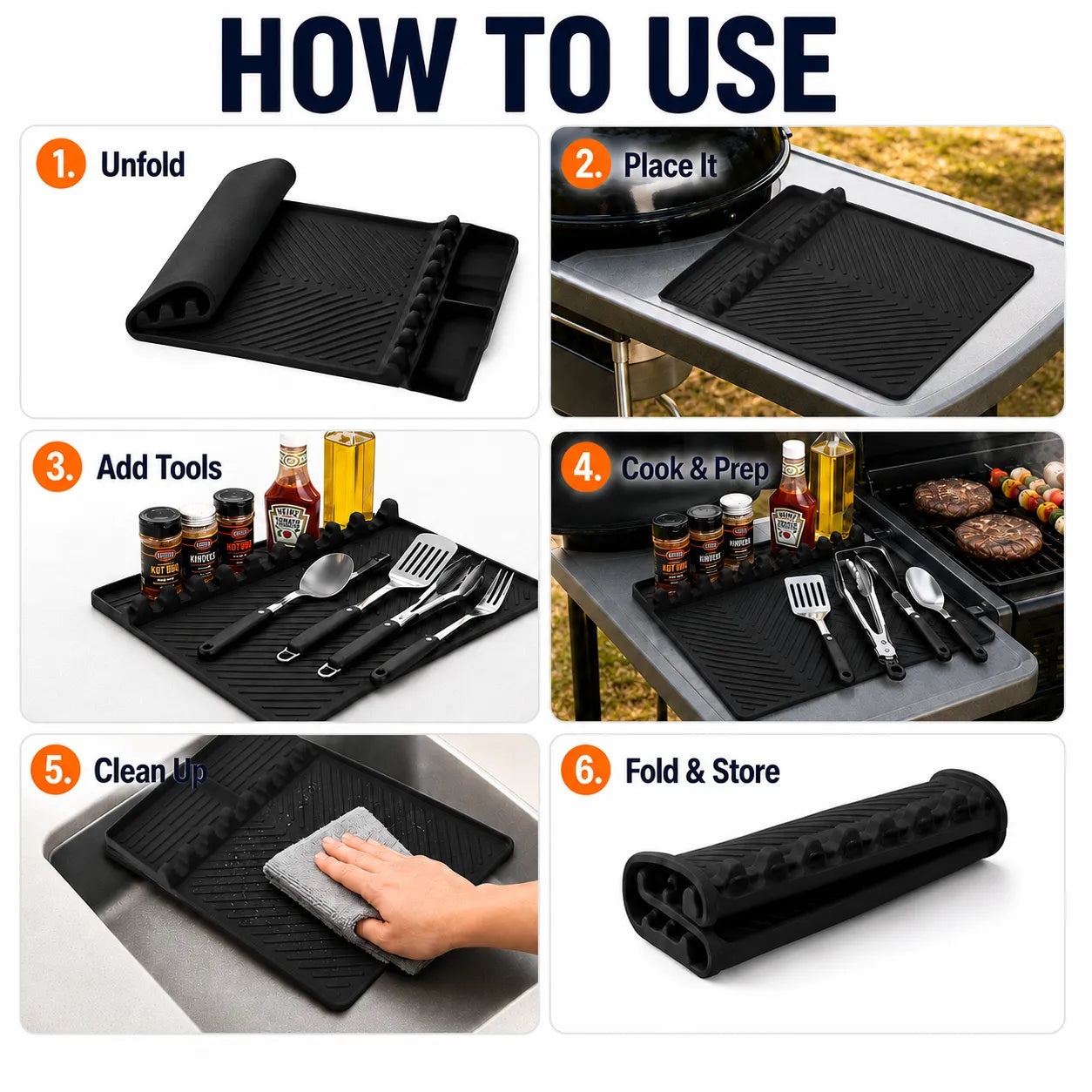 16.5x11" Silicone Mat – Heat Resistant, Dishwasher Safe, Non-Slip for Grill & Counter🔥Buy 2 Get 10% Off