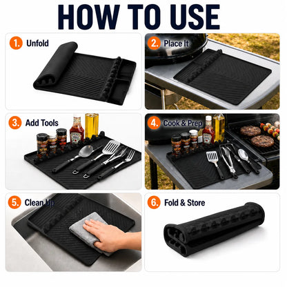 16.5x11" Silicone Mat – Heat Resistant, Dishwasher Safe, Non-Slip for Grill & Counter🔥Buy 2 Get 10% Off