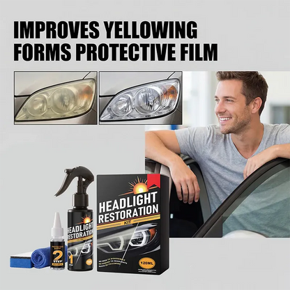 🥳2026 HOT SALE🥳💞50K+ SOLD!⏰🔧 Buy 2 Get 1 Free – LAST DAY! Headlight Restorer Kit – 2 steps, no disassembly. Removes yellow haze, restores clarity. Long‐lasting UV shield. 🚗✨