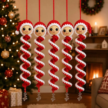 ☃️Crochet Snowman Spiral Ornament DIY Kit | Complete Beginner-Friendly Set with Soft Yarn, Crochet Hook, Festive Beads, Snowflakes & Step-by-Step Guide 🧶🎄✨