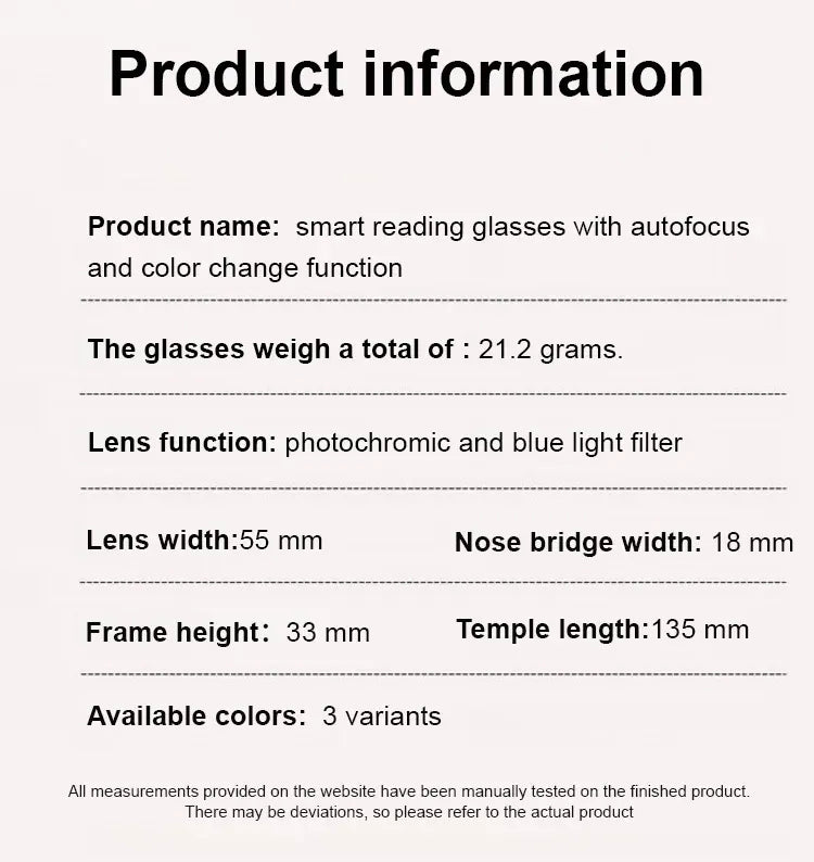 【Co-Created by Designers】Gypsophila Smart Zoom and Color-Changing Reading Glasses