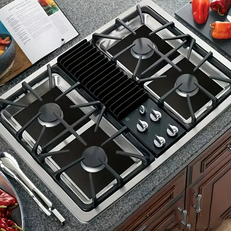 4-Piece Reusable Non-Stick Gas Stove Burner Covers – Heat-Resistant & Washable
