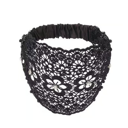 Plum Blossom Hollow Beaded Wide Headband