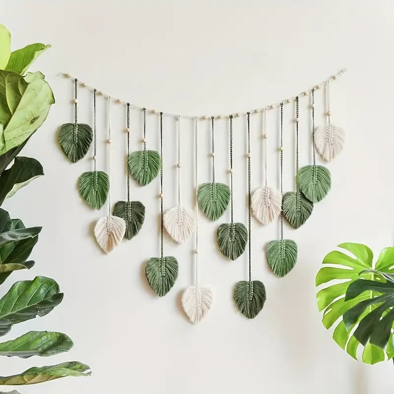 🌿Bohemian macrame leaf wall hanging🌱