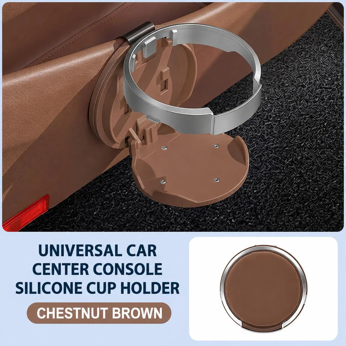 Universal Foldable Car Cup Holder with Hook – Space-Saving Vehicle Drink Organizer