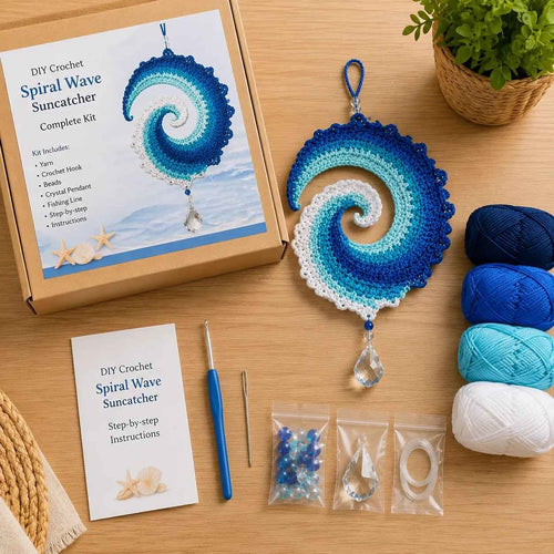 🔥Last Day 49% OFF - 🌊🧵Ocean Wave Crochet Wind Spinner Diy Kit