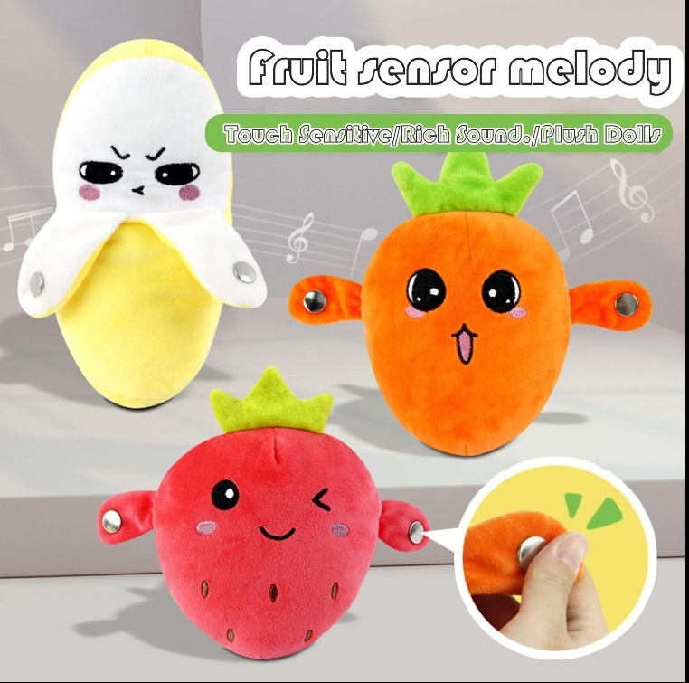 🌟 Final Clearance! 💖Interactive Music Plush Toy Set🍌🍓🥕