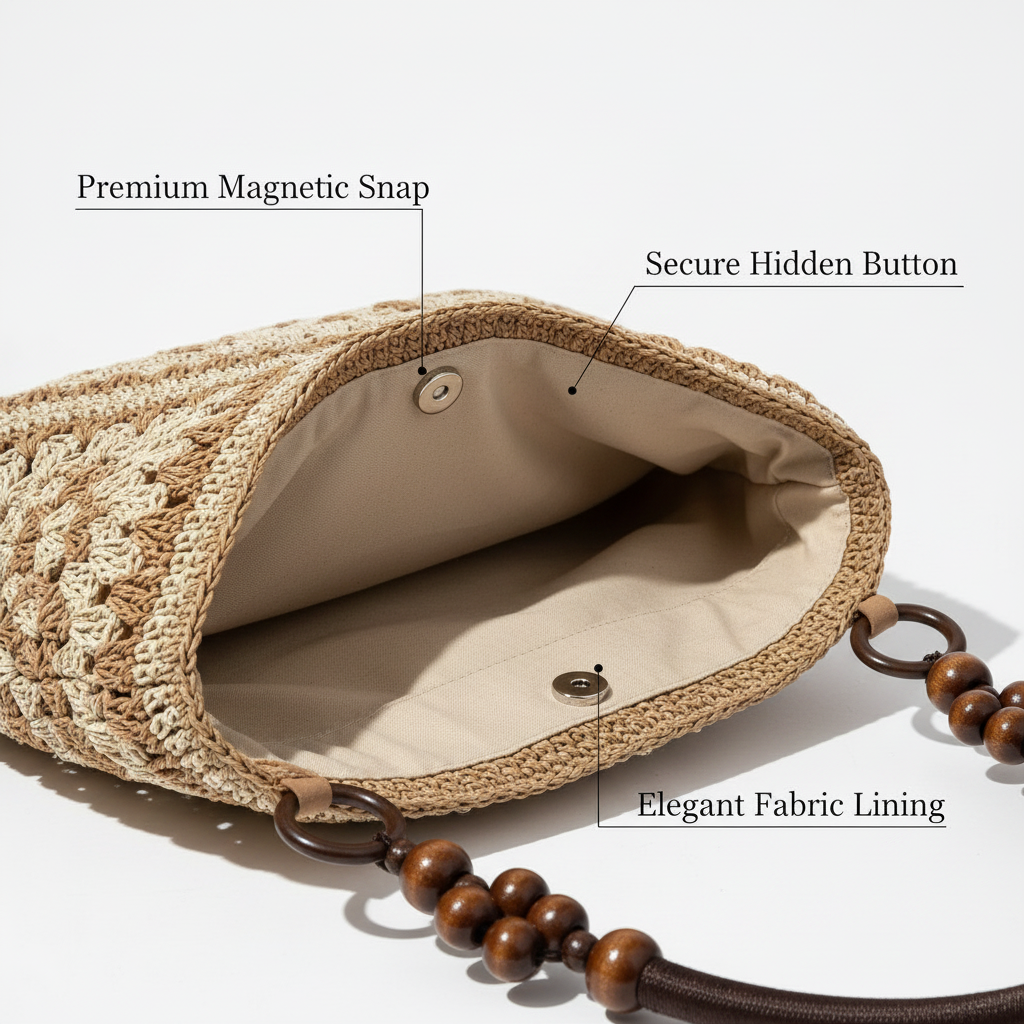 Women's Handmade Woven Straw Shoulder Bag