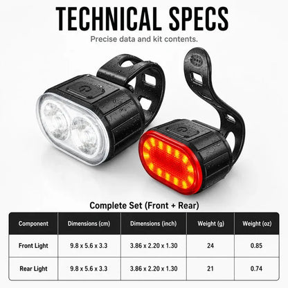 🎉 2026 Sale — Over 33,000 Sold! 💞 USB Rechargeable Bike Light Set