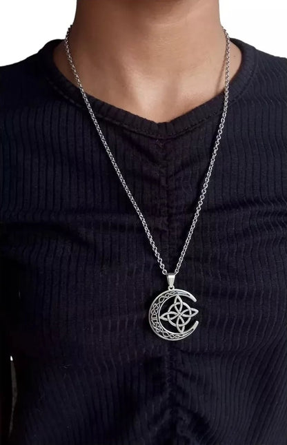🥳🥳Celtic Knot Crescent Steel Pendant Necklace 🔥🔥Buy 2 Get 1 Free