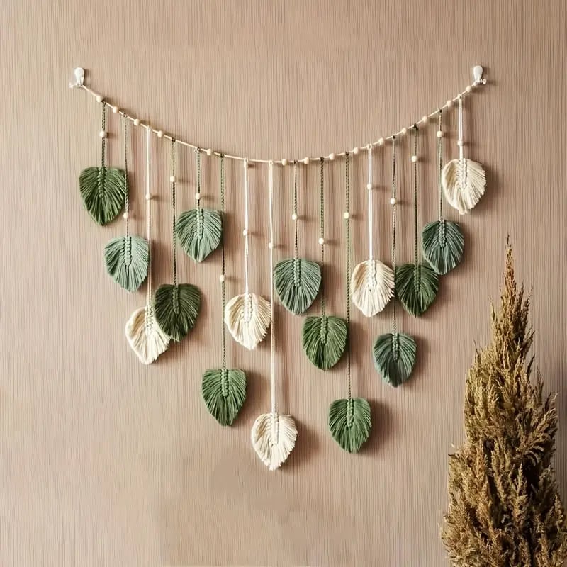 🌿Bohemian macrame leaf wall hanging🌱