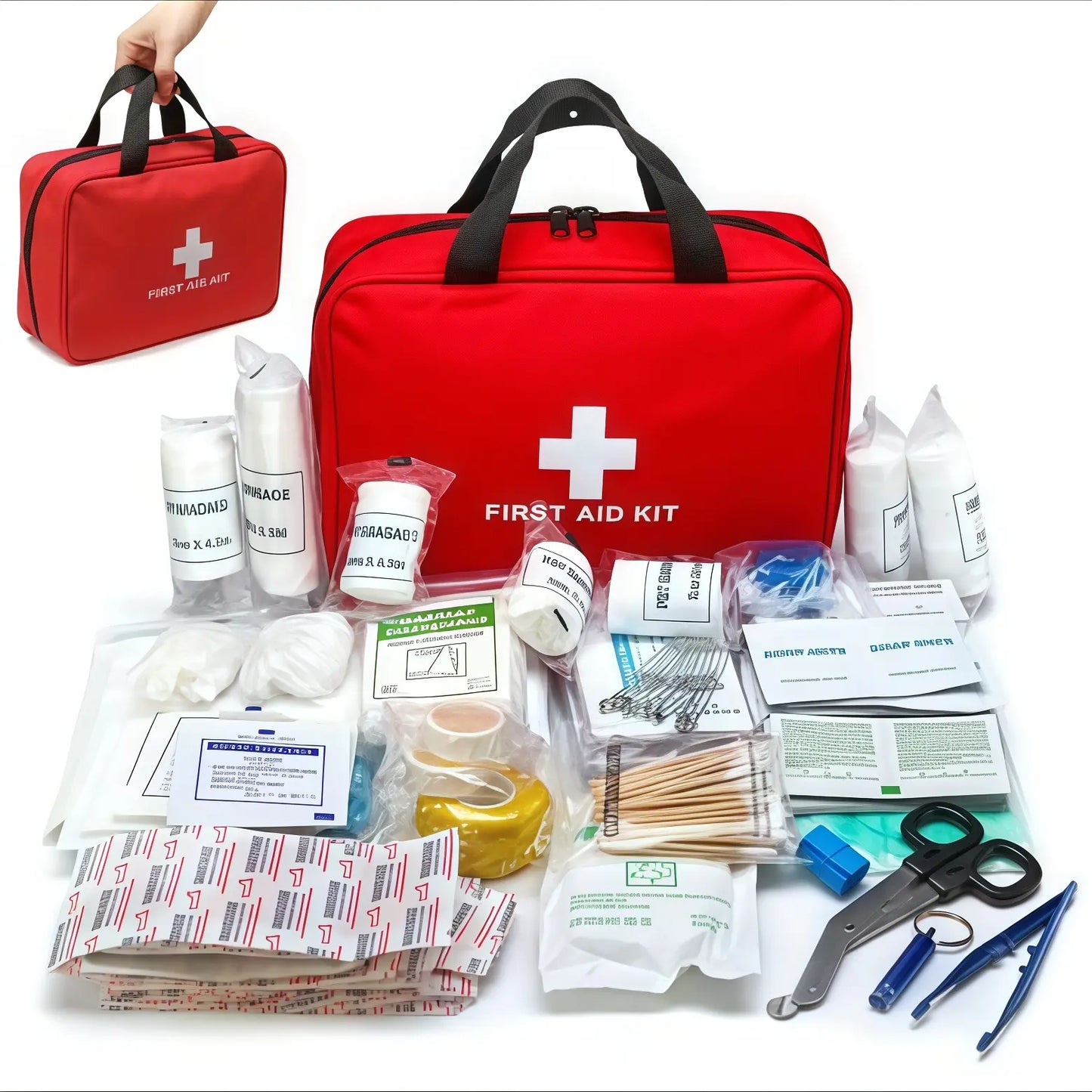 330 Piece Waterproof Emergency Supply Bag 🩹, Household Spare Storage Organizer for Home, Car, Travel & Outdoor Emergencies