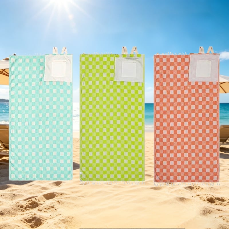 🌊🏖️Beach Towel & Bag in One ✨ 2-in-1 Convertible Design