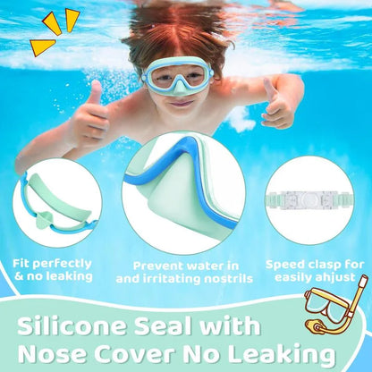 🏊‍♀️Buy 1 Get 1 Free🏊‍♀️-HD children's large frame waterproof and anti-fog swimming goggles