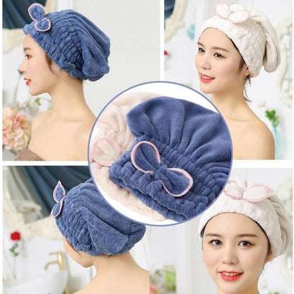 🔥Microfiber Hair Towel Caps, Extrame Soft & Ultra Absorbent, Fast Drying Hair Drying Caps Towel Turban Wrap for Wet Hair Women Light Shiny