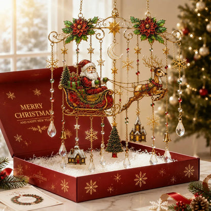 49% OFF – 🎄Handmade Christmas Stained Glass Window Hanging | Tempered Stained Glass, K9 Crystal Drops & Ready-to-Hang Holiday Decor ✨