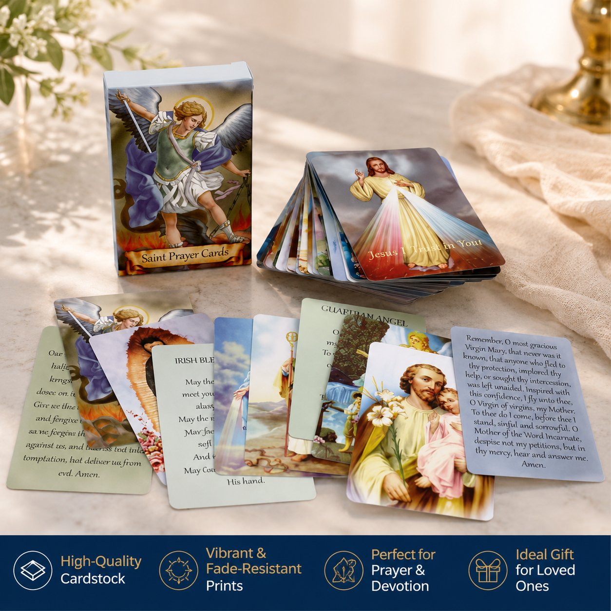 ✝️ Catholic Genuine Leather Holy Card Holder – Pocket Prayer Card Organizer with Snap Closure