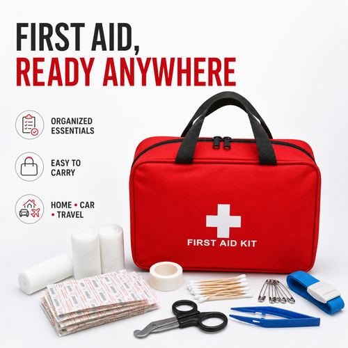 330 Piece Waterproof Emergency Supply Bag 🩹, Household Spare Storage Organizer for Home, Car, Travel & Outdoor Emergencies