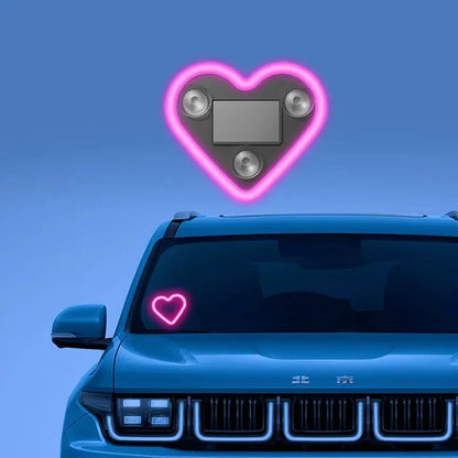 🔥🔥 Solar Powered Wireless LED Heart Shape C-Pillar Neon Light🥳BUY 2 GET 10% OFF