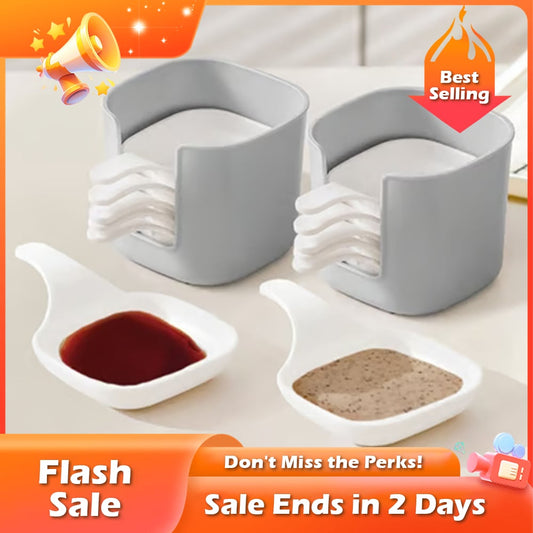 🏆Flash Sale⚡ 50K+ SOLD! Almost Gone-💥Dipping Sauce Plate & Holder Set,Best Gifts 🔥Buy 2 Get 1 Free