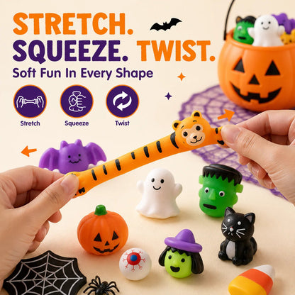 🔥Last Day 50% OFF - 🎃 30PCS Halloween Mini Squishy Toys for Kids（With pumpkin bucket）