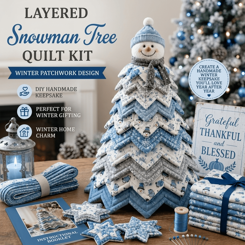 🔥LAST DAY 50% OFF - 🎄Handmade Layered Fabric Tree Quilt Kit – Stitch a Beautiful Tree for Every Season🧵