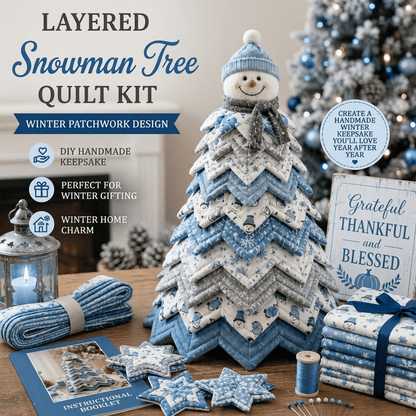 🔥LAST DAY 50% OFF - 🎄Handmade Layered Fabric Tree Quilt Kit – Stitch a Beautiful Tree for Every Season🧵