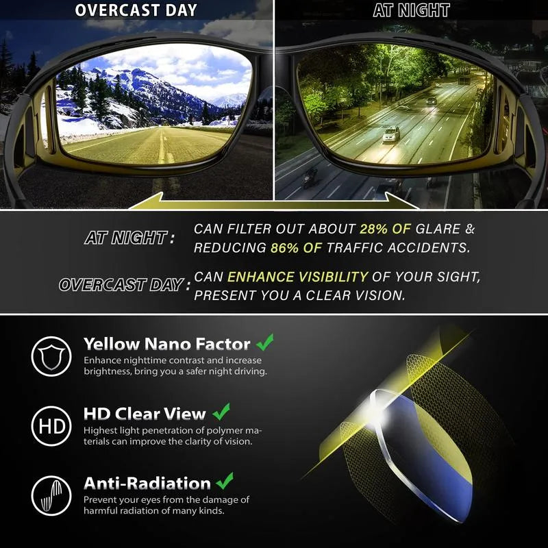 ✨ Night Vision Driving Glasses, Anti-glare Polarized