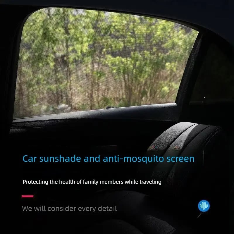 Car Anti‐Mosquito Screen/Net, 4 Pack Car Sunshade Curtain, Mosquito Net For Car Glass, Privacy Window Mesh