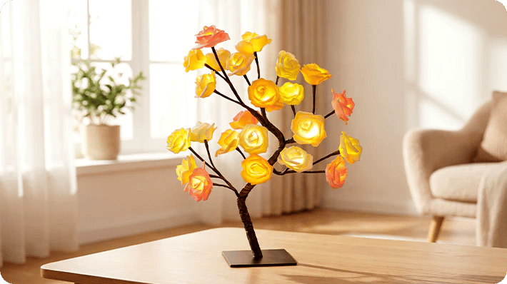 📢📢70% OFF!!⏰🌹Rose Flower Design Tree Night Light🌟