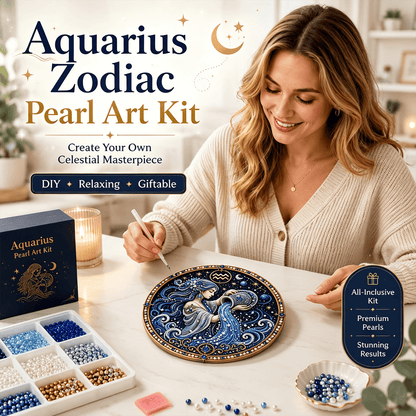 🔥49% OFF – ✨ Premium 3D Pearl 12 Zodiac Signs Art Kit | Luxury Flocked Canvas with Scratch-Resistant Non-Fading Pearl Beads DIY Handmade Astrology Decor ♈🌙💎