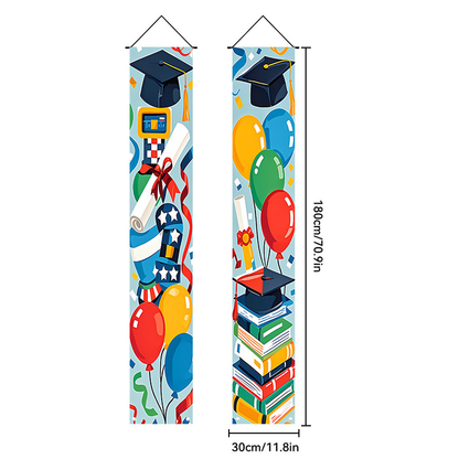 🎓Class of 2026 Graduation Banner | Congrats Grad Front Door Porch Decor for Graduation Party (✨Set of 2)