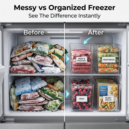 🔥Crystal Clear Freezer Storage Bins🥳Buy 2 Get 1 Free