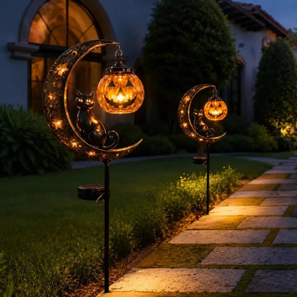 🐈‍⬛🌙Halloween Early Bird Special Sale 49% OFF-Pumpkin Moon Garden Stake Light🎃