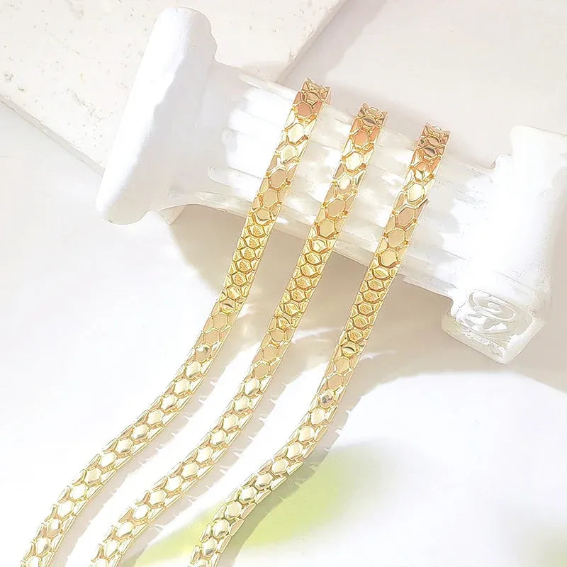 ✨ Double Win: Buy 2 Get 1 FREE + 50% OFF 💫 Gold Snake-Scale Chain Bracelet – Liquid Shine, Textured Luxe 🌟