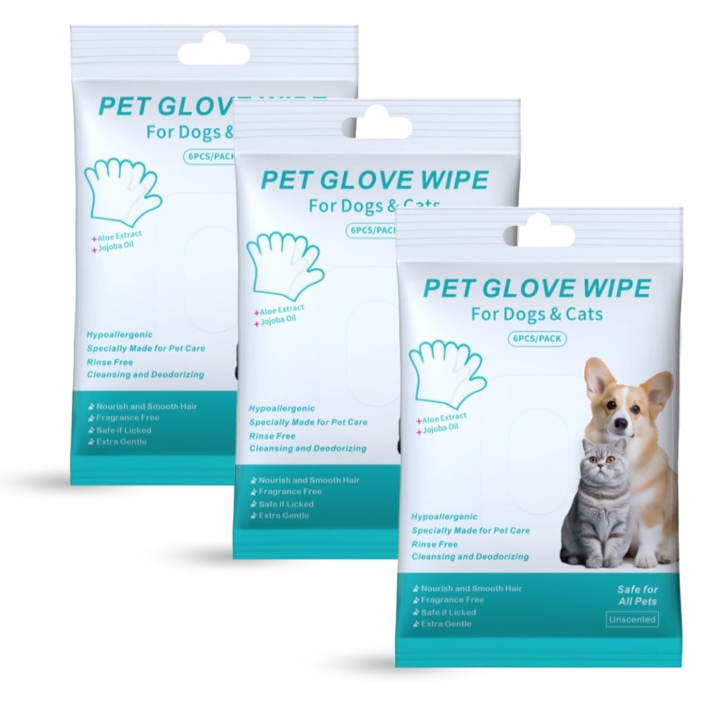🔥Rinse-Free Dog Shampoo Mitts – Hypoallergenic Pet Bath Wipes