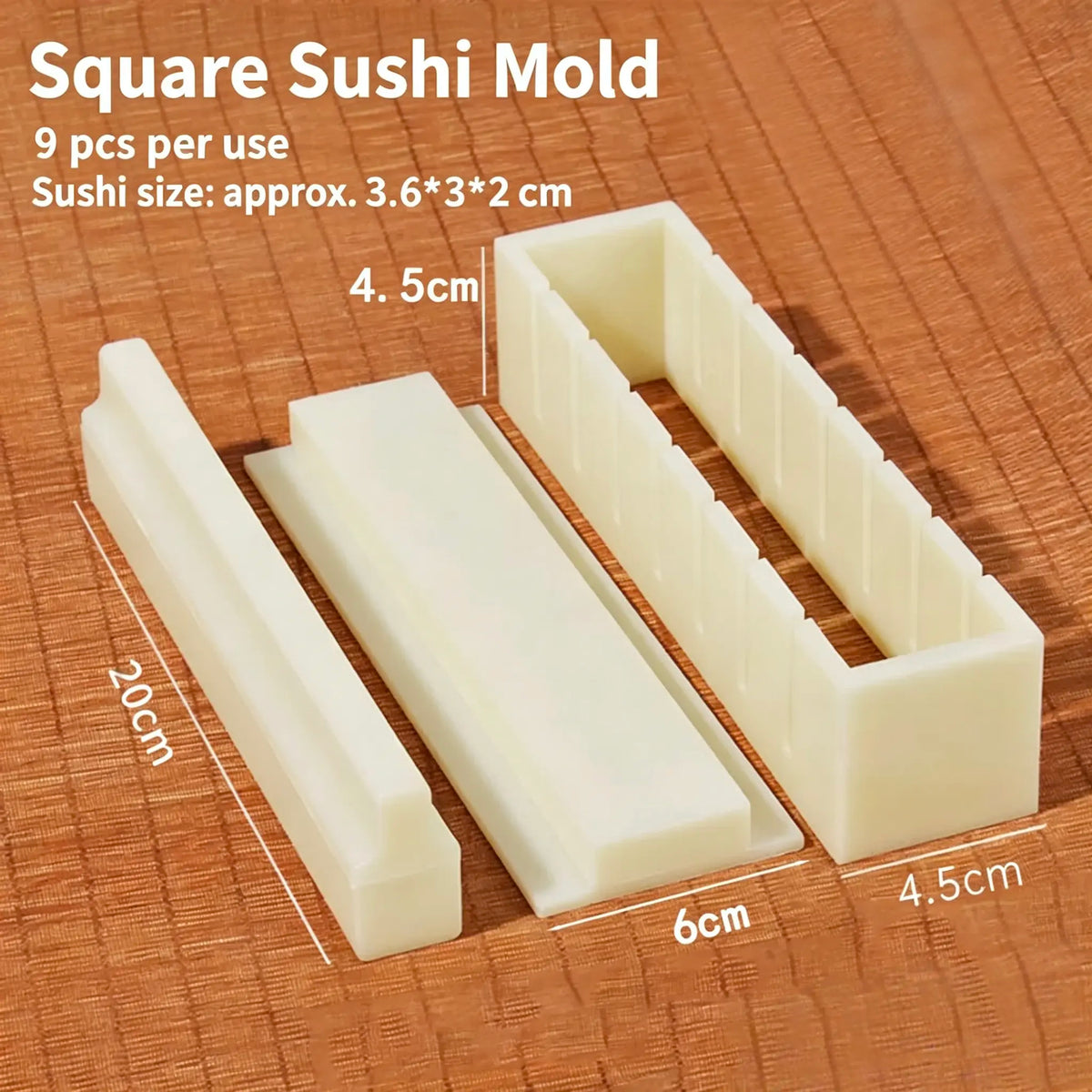 DIY Non-Stick Sushi Maker Mold Set with Cutting Groove – HIPS One-Press Sushi Making Kit