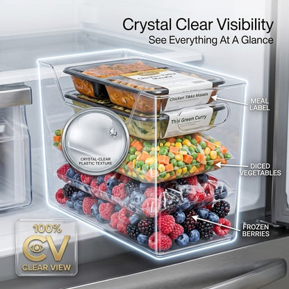 🔥 BIG SALE 🔥 Crystal Clear Freezer Storage Bins | More You Buy, More You Save!