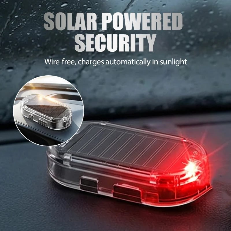 🚗 4-Pack Solar Car Security Warning Light – LED Theft Deterrent