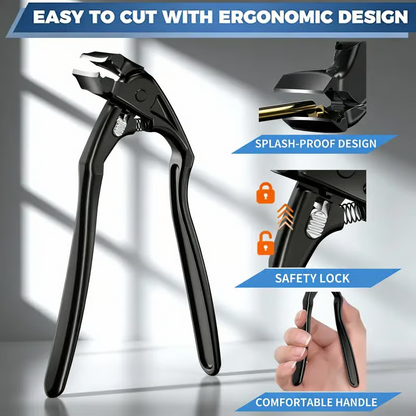 Stainless steel nail clippers with a splash guard – wide opening design for easy trimming of ingrown nails and pedicures ✂️👣