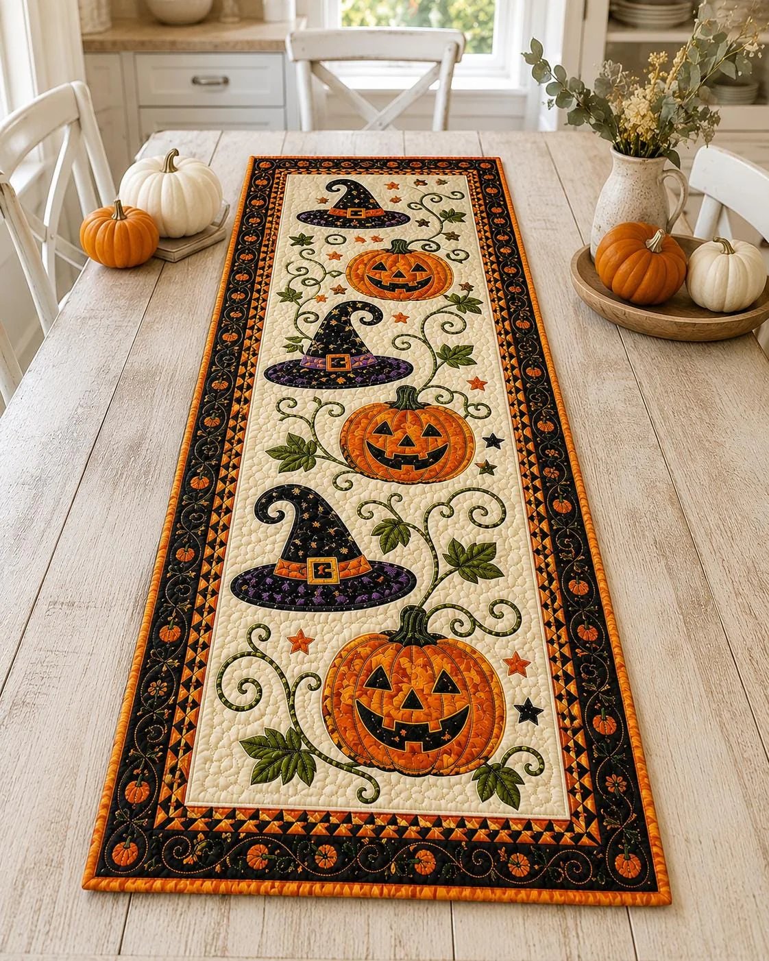 🎃Autumn Spell Quilted Table Runner