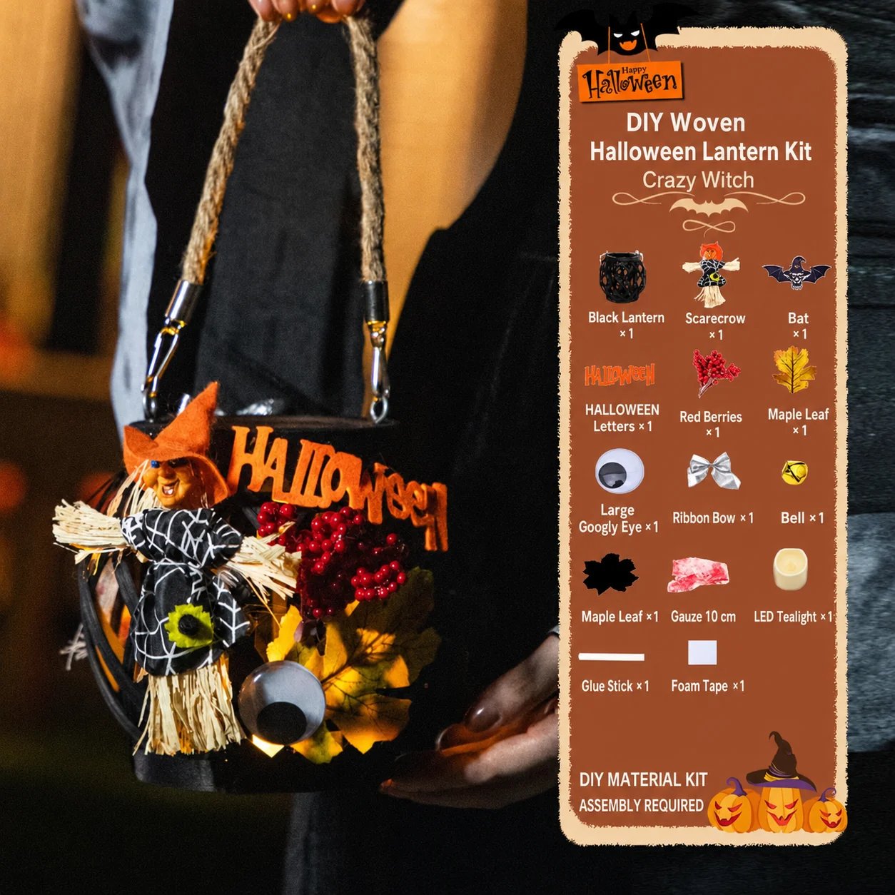 🎉🎃DIY Light-Up Halloween Trick-or-Treat Basket Kit👻 Let Kids Create the Basket They’ll Proudly Carry on Halloween Night! ✨