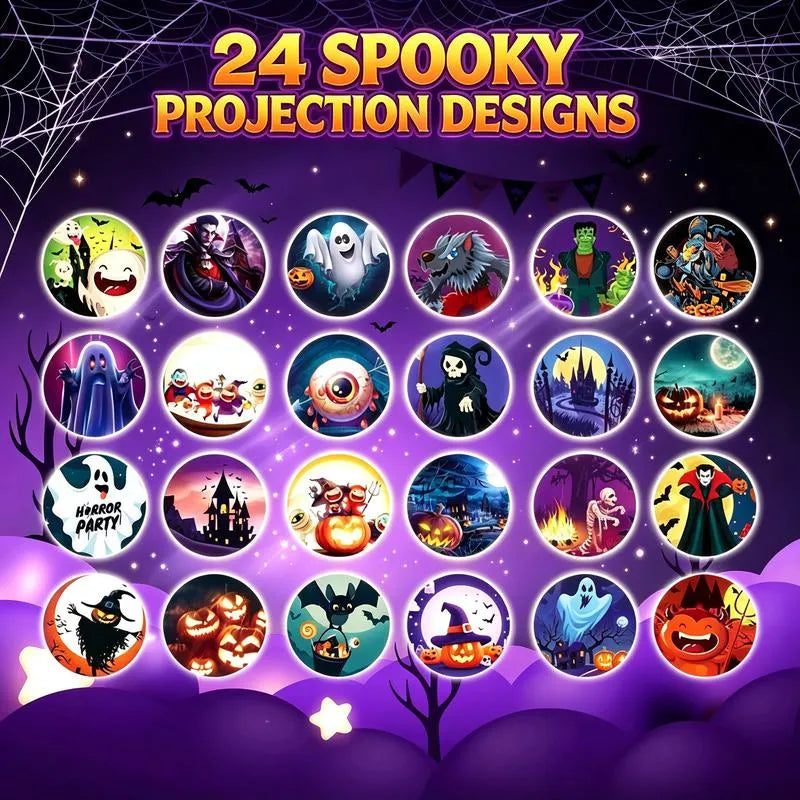 🔥HOT SALE 49% OFF -🎃👻Kids Halloween Christmas Projection Flashlight Toy – Create Magical Bedtime Stories With 24 Festive Light Slides