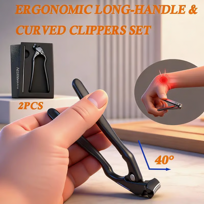 Stainless steel nail clippers with a splash guard – wide opening design for easy trimming of ingrown nails and pedicures ✂️👣